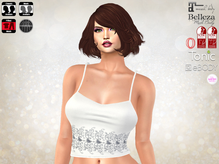 Beaded Tops - White Silver