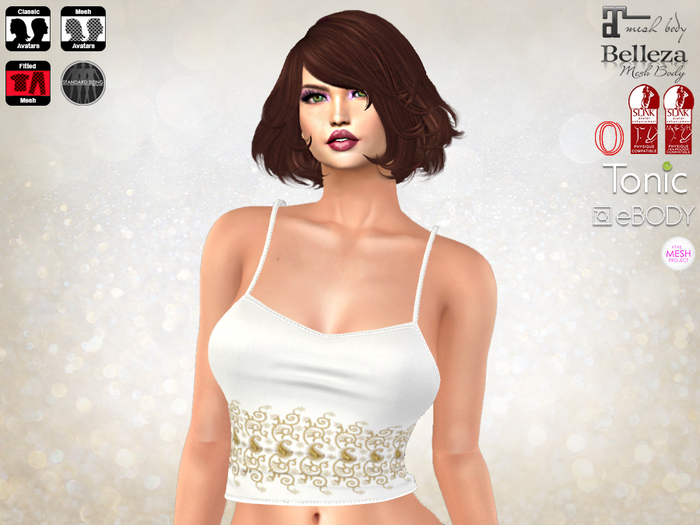 Beaded Tops - White Gold