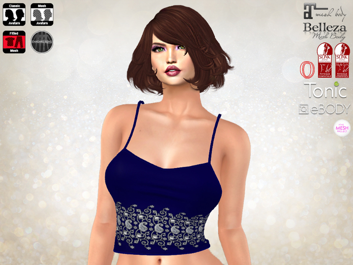 Beaded Tops - Sapphire Silver