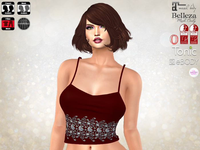Beaded Tops - Ruby Silver