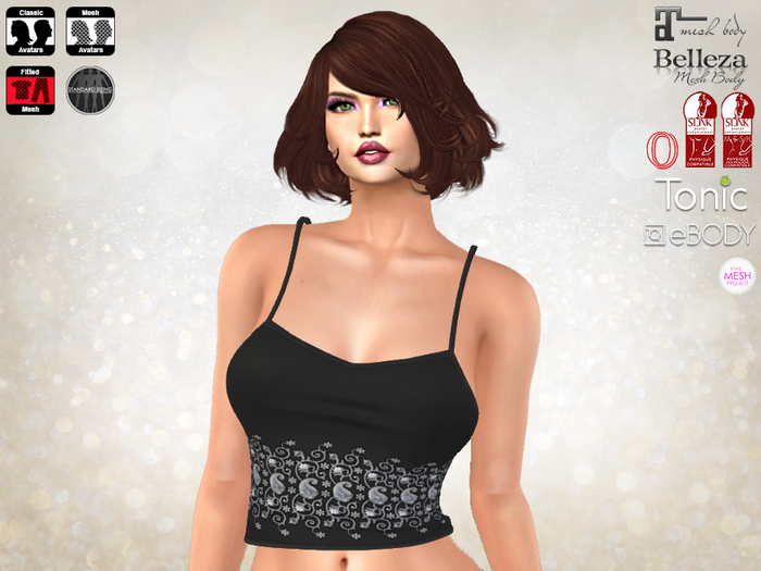 Beaded Tops - Onyx Silver