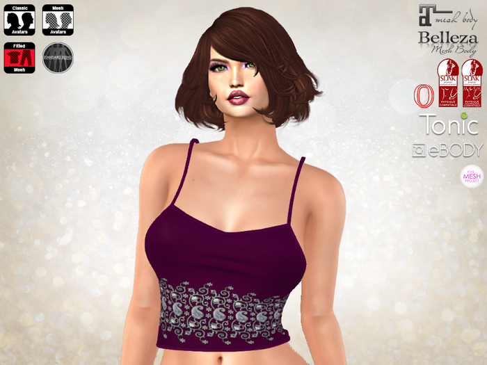 Beaded Tops - Garnet Silver