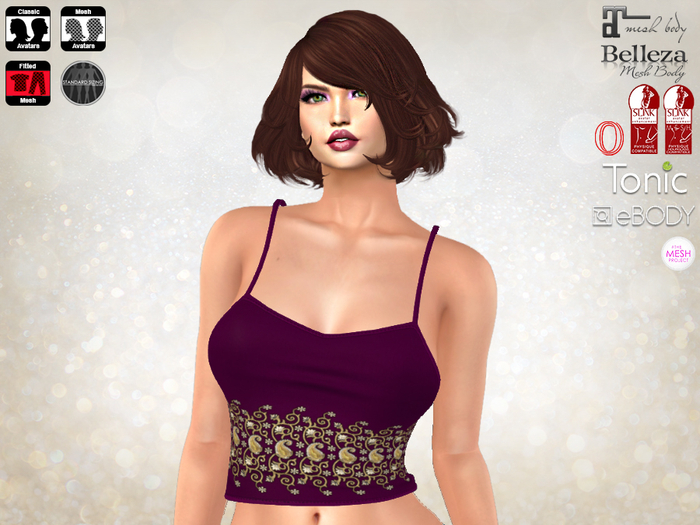 Beaded Tops - Garnet Gold