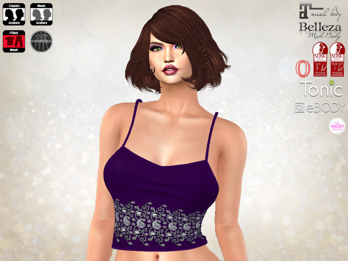 Beaded Tops - Amethyst Silver