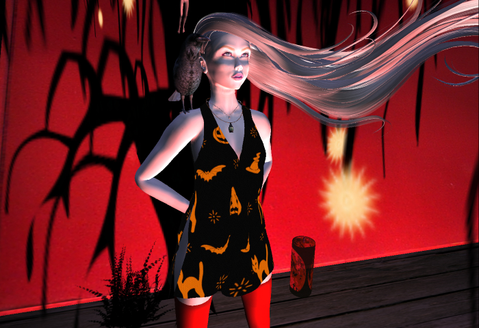 Spook Dress Orange Print