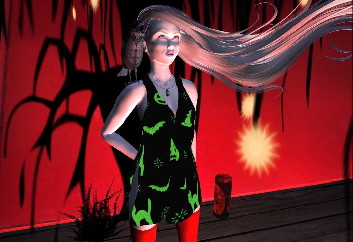 Spook Dress Green Print