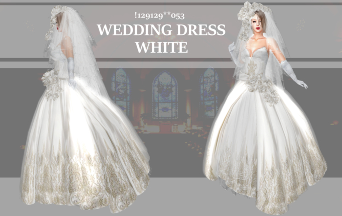 !129129**053 WEDDING DRESS WHITE