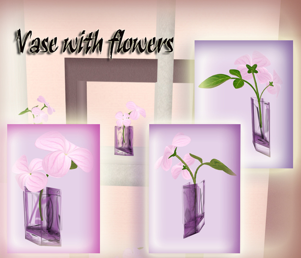 Vase with flowers  -purple