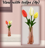 Vase with tulips (4p) orange