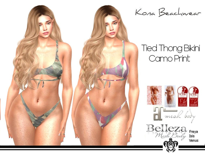 Kona Tied Thong Bikini Camo