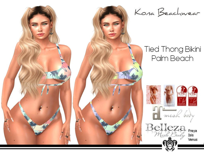 Kona Tied Thong Bikini Palm