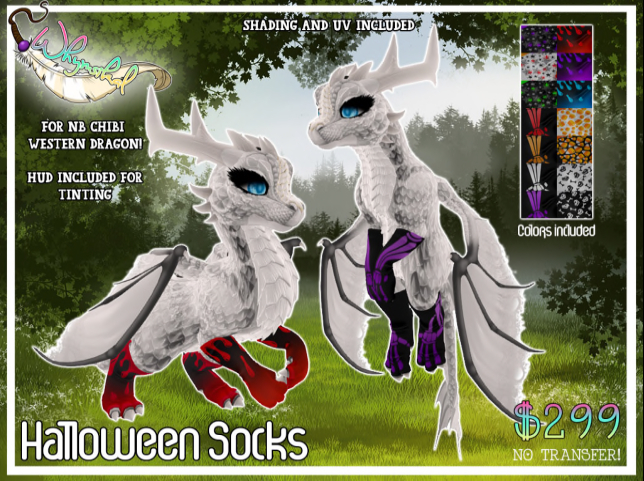 Chibi Western Dragon Socks - Halloween