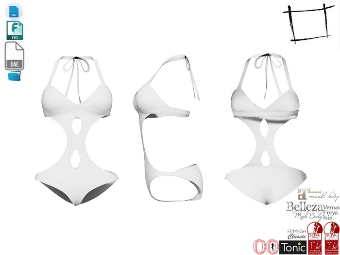 Dae Obj FBX For Women's Swimsuit Maitreya, Ocacin Voluptuous, Belleza, Tonic, Ocacin Stnd
