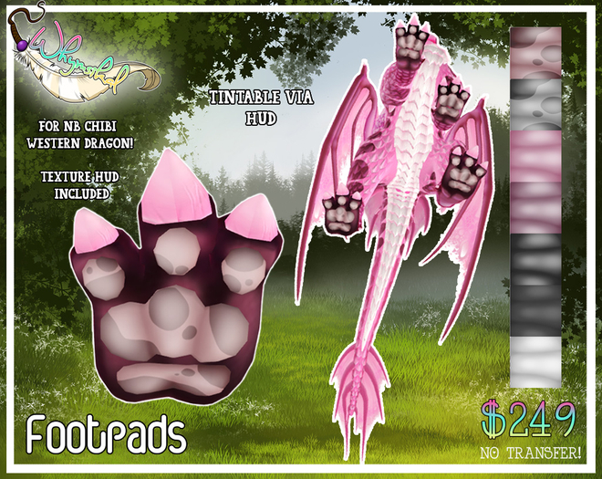 ::Whymsikal:: Chibi Western Dragon - Footpads