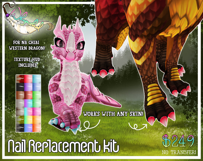 ::Whymsikal:: Chibi Western Dragon - Nail Kit