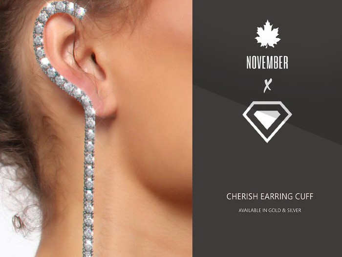 Nov x ATD-Cherish Diamond Earr Cuff (G)