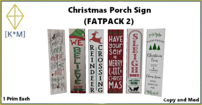 [K*M] Christmas Porch Sign (FATPACK 2)