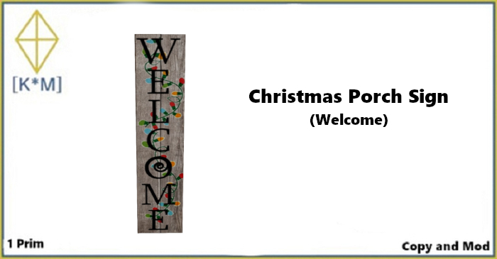 [K*M] Christmas Porch Sign (Welcome)