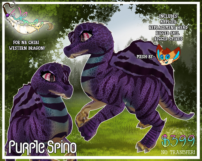 ::Whymsikal:: Chibi Western Dragon - Spino - Purple