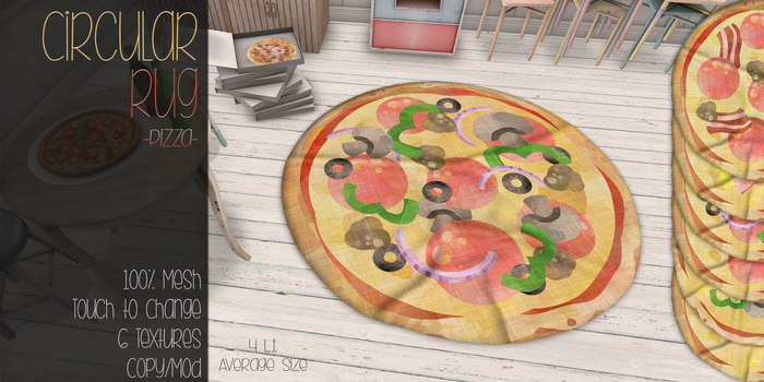 [QE Home] Circular Rug -Pizza- *Summer Promo Price*
