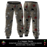 M - AUSTIN JOGGERS - Skulls & Stars Tan -  Mens