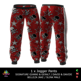 M - AUSTIN JOGGERS - Skulls & Stars Red - Mens