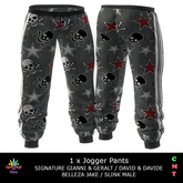 M - AUSTIN JOGGERS - Skulls & Stars Grey -  Mens