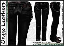 Leather Biker Chick Jeans with Hud driven Accessories 