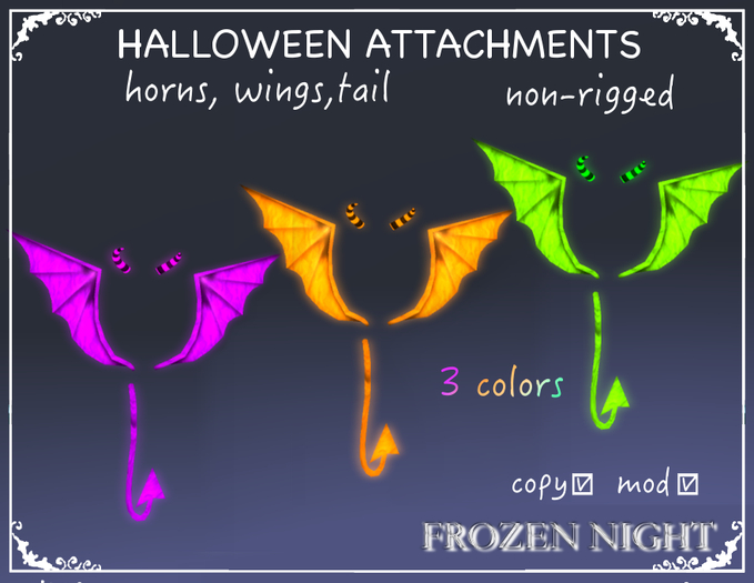 FN*Halloween attachments (horns,wings,tail)