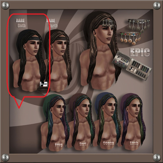 Yasum*MESH*Dread Head*MALE*Rare*GOTH*
