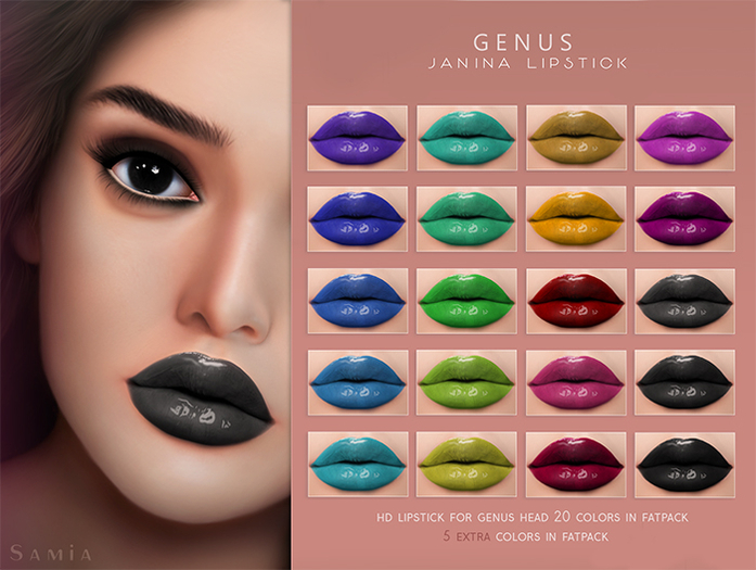 Samia - Janina  Genus Lipstick  FATPACK #7