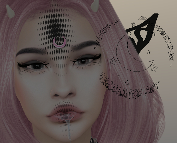 Face tattoo dots by wispy black m/c (add touch)