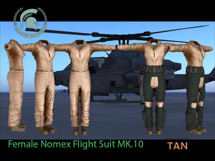 FEMALE - TAN -NOMEX   Flight Suit  - BAG 6A