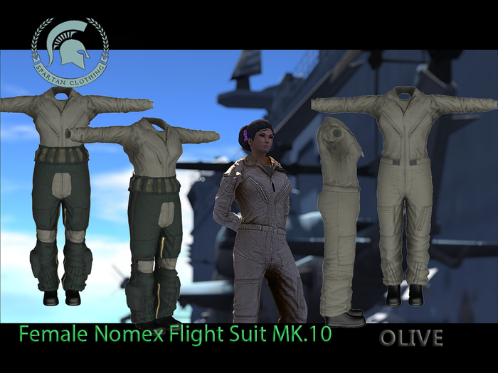 FEMALE - OLIVE -NOMEX   Flight Suit  - BAG 6A