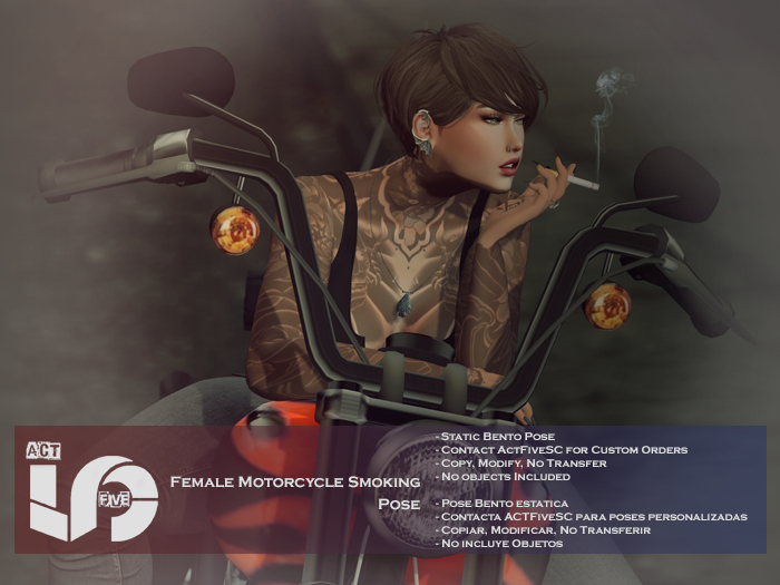 ACT5-580-Female Motorcycle Smoking Pose BOXED
