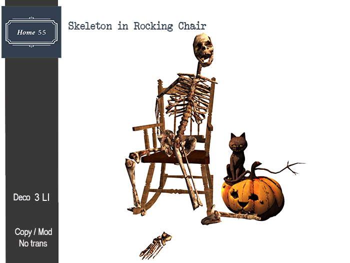 HOME 55 -  Skeleton in Rocking Halloween Decoration