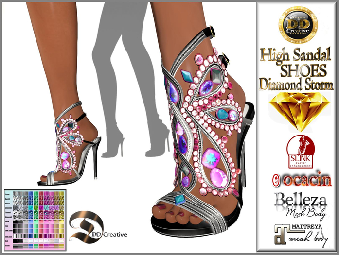☾ⅅⅅ☽ ◉ High Sandals Shoes Diamond Storm ◉