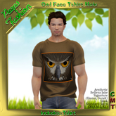 Peeps Fashion Owl Face Tshirt Male