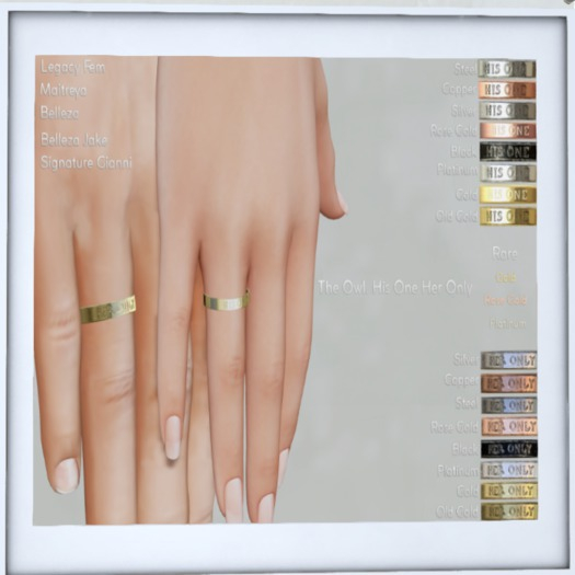 The Owl.His One. Her Only. Rose Gold