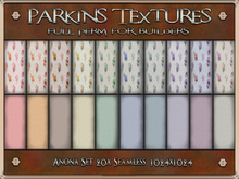 Parkins Textures - Anona Set - 20x Full Perm Seamless 1024 - Fabric, Pattern, Clothing, Cloth, Feather, Boho, Pastel