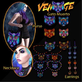 17. VENGE - Gacha - Gato Muerto Earrings - Purple Cross