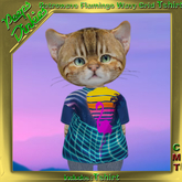 Peeps Dinkies Retrowave Flamingo Wavy Grid Tshirt