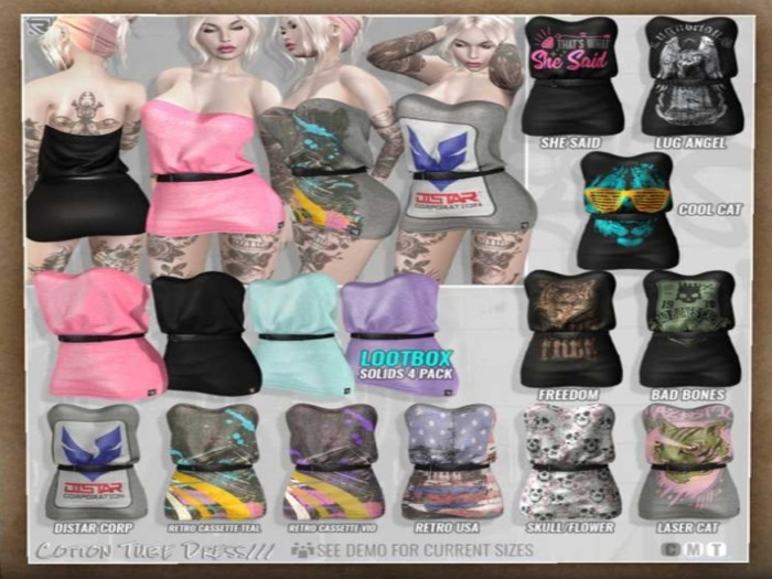 Razor/// Cotton Tube Dress - Cool Cat