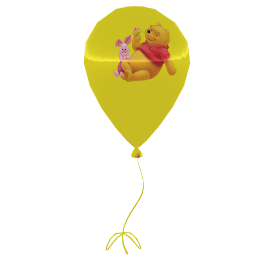 ::MM:: Pooh & Piglet rotati meshed balloon with straight ribbon