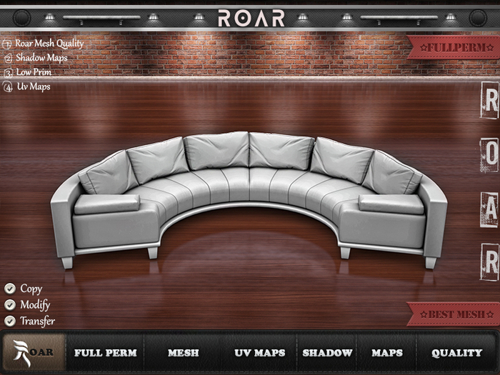 {::ROAR::} Full Perm Mesh Great Modern Round Sectional  Sofa