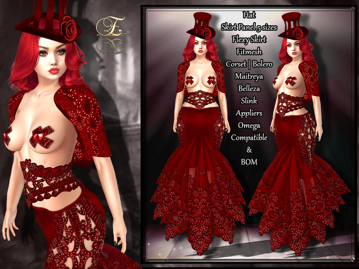 open lace back dress MORTICIA DRESS (BLOOD)  FROM ME 2 U CLOTHING