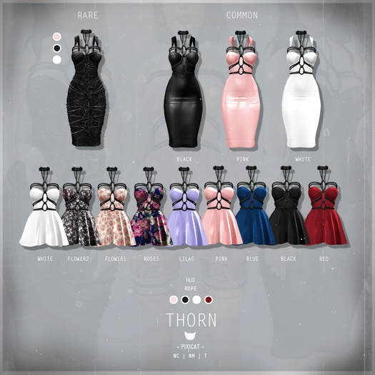 -Pixicat- Thorn.MiniDress - Roses (Slink)