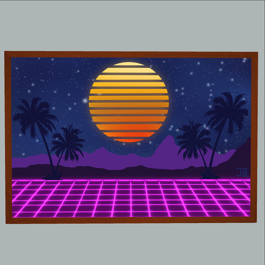 [Peeps] ART Retrowave Palm Grid