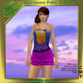 Peeps Fashion Retrowave Palm Grid Dress