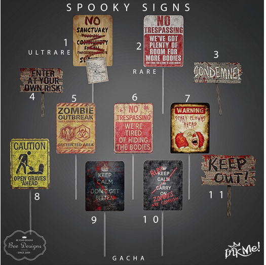 Bee Designs/Inkme Spooky signs 4